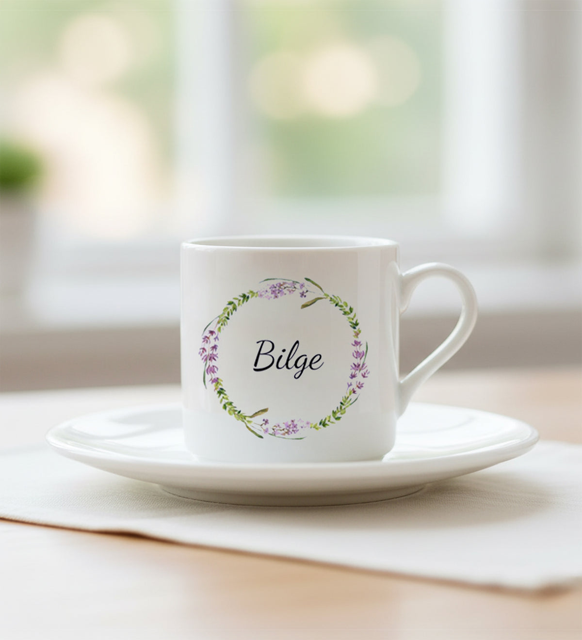 Çiçek Çember Baskılı Fincan