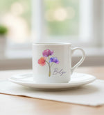 Mor Çiçek Baskılı Fincan