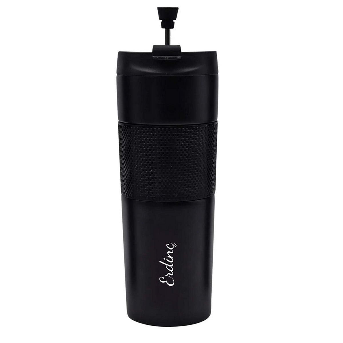 Siyah French Press Termos & Tafe Bademli Kurabiye & Buket Çiçek & 100ml Trendmiya Kolonya Hediye Seti