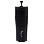 Siyah French Press Termos & Tafe Bademli Kurabiye & Buket Çiçek & 100ml Trendmiya Kolonya Hediye Seti