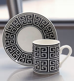 2'li Siyah Beyaz Fincan & Selamlıque Türk Kahvesi & Rakle Mum & Zebra Fular