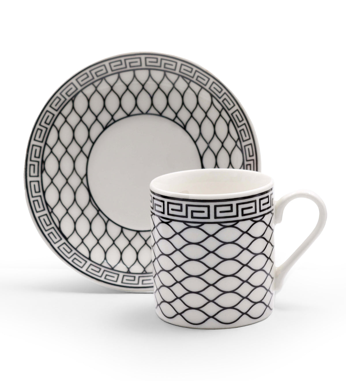 2'li Siyah Beyaz Fincan & Selamlıque Türk Kahvesi & Rakle Mum