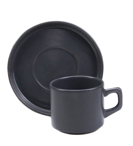 Gri Double Türk Kahvesi ve Çay Fincanı
