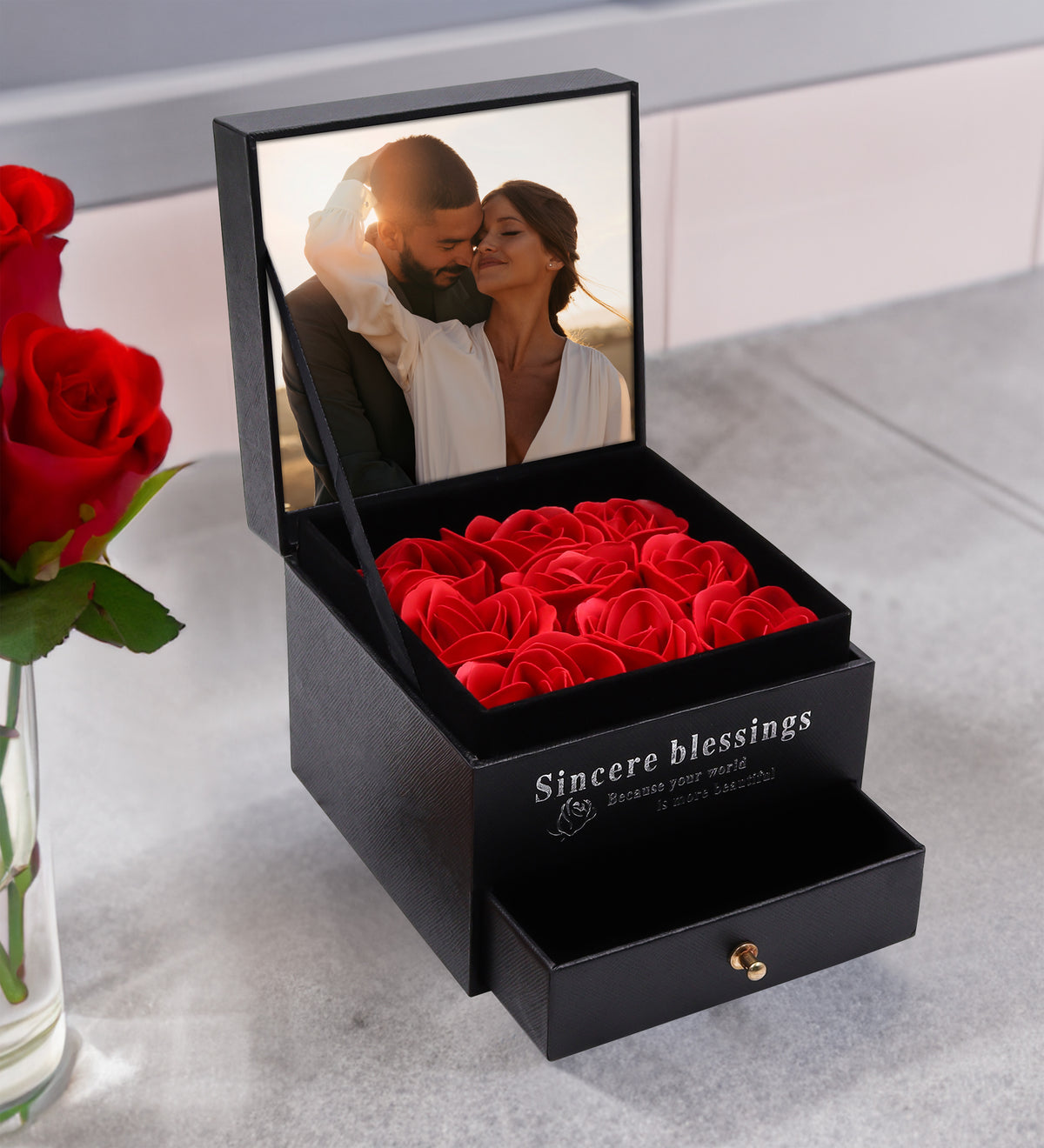 Kişiye Özel Siyah Gül Kutusu