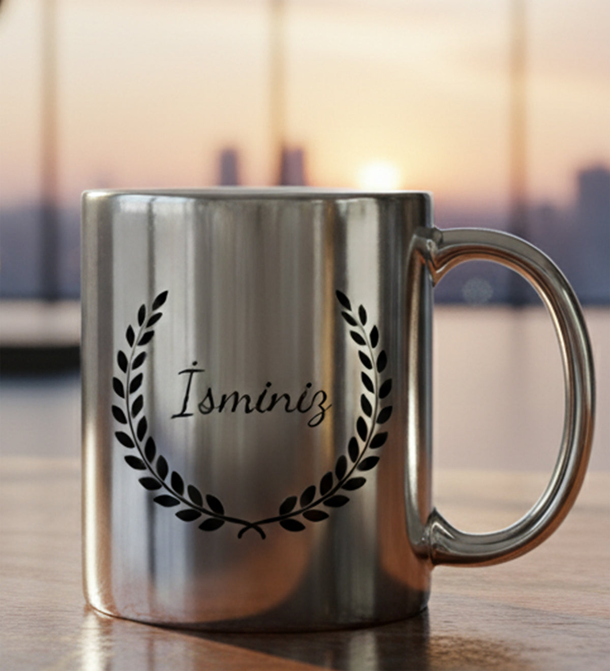 Gümüş Renk Kişiye Özel Kupa