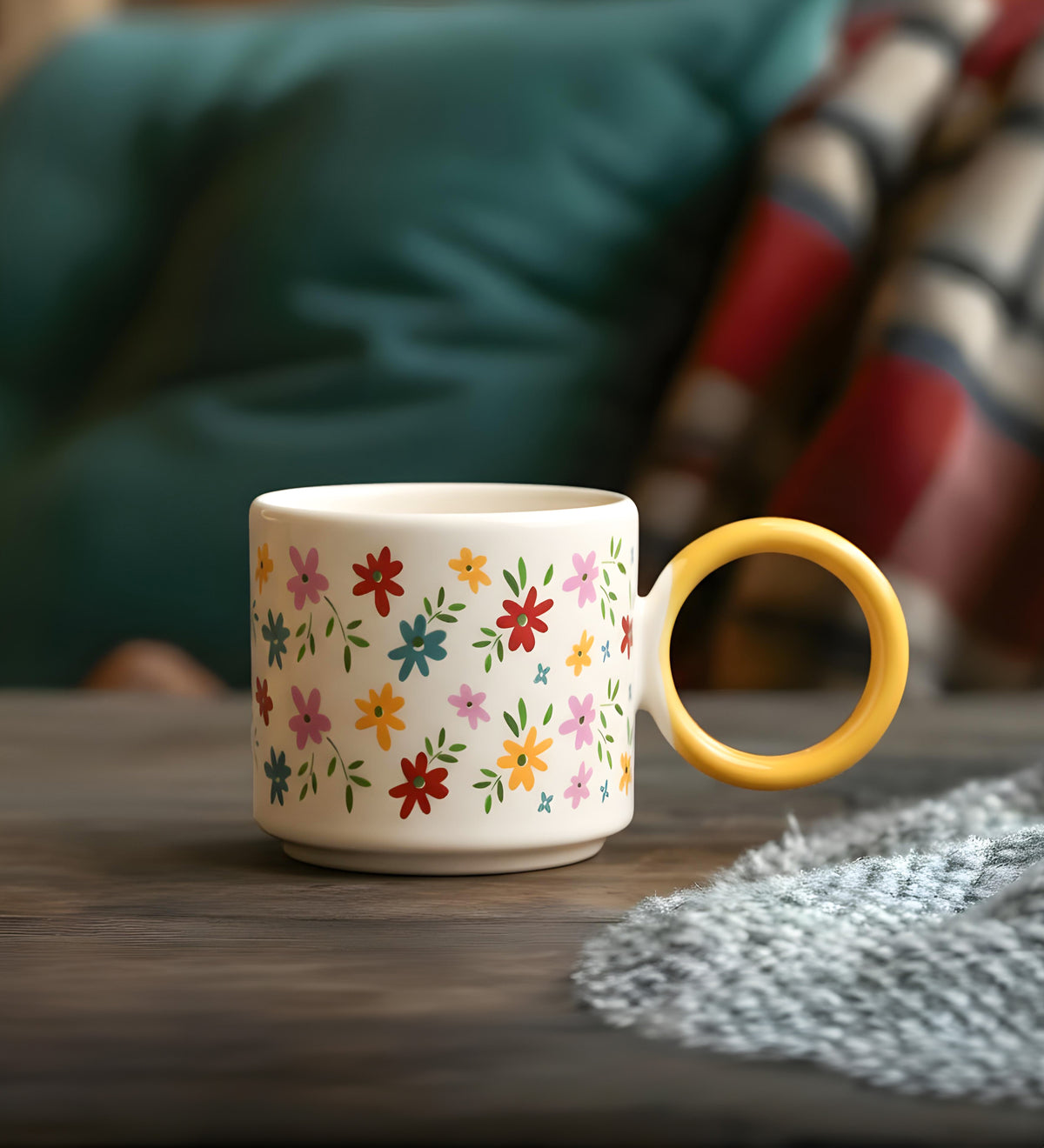 Turuncu Defter & Rose Metalik Roller Kalem & 125gr Selamlıque & Papatya Halka Kupa & Papatya Mum Hediye Seti