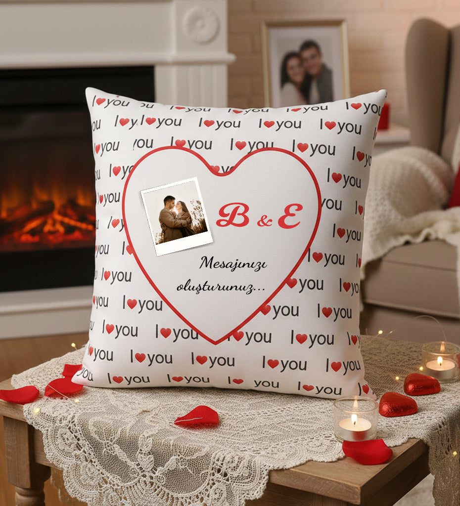 Kişiye Özel I Love You Yastık