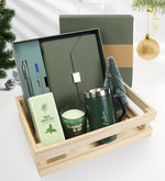 Kişiye Özel Kutulu Defter Kalem Seti & Kulplu Termos & Bardak Mum & Kolonya & Mini Çam Ağacı Hediye Seti