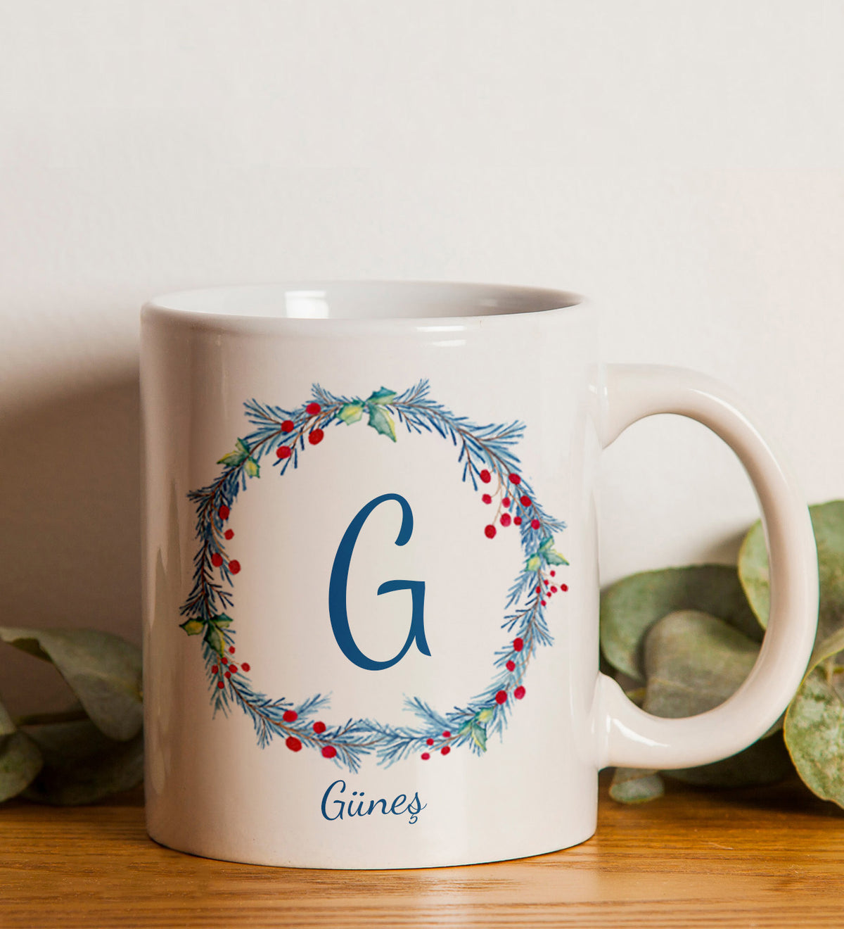 Ahşap Kasada Kutulu Defter Kalem Seti & Baskılı Kupa & Filtre Kahve & Kalın Şal & Su Matarası Hediye Seti