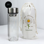 El Yapımı Kupa & Bez Kılıflı Dereceli Cam Matara & Taş Bardak Altlığı & El Fanı Hediye Seti