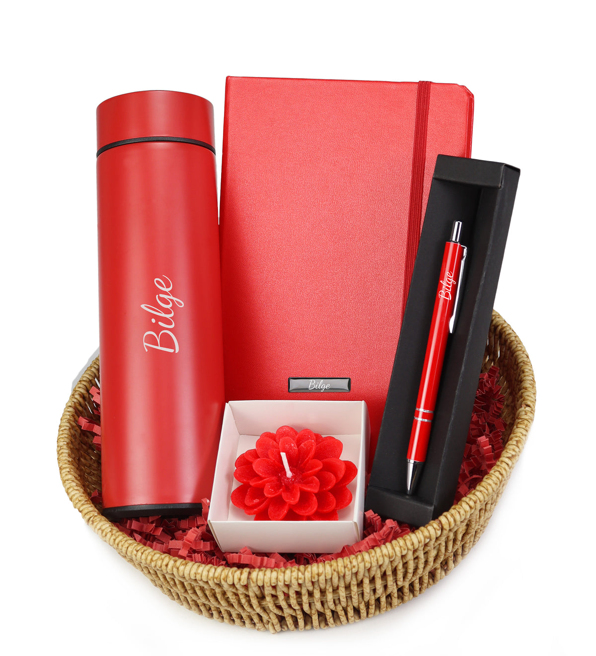 Termos & Defter & Kalem & Mum Hediye Sepeti