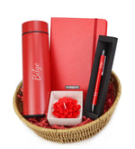 Termos & Defter & Kalem & Mum Hediye Sepeti