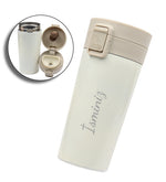 Kişiye Özel 350 ML Kilitli Çelik Termos & Beyaz Tasarım Defter & Beyaz Touch Pen & El Aynası & T Kupa Hediye Seti