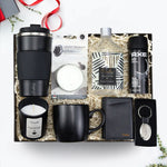 Kişiye Özel 500 Ml Çelik Termos & Vanilya Kokulu Bardak Mum & Siyah Mat Kupa & Anahtarlık & Pomellos Kolonya & Erkek Deodorant & Araba Klima Kokusu &Mekanizmalı Kartlık Hediye Seti