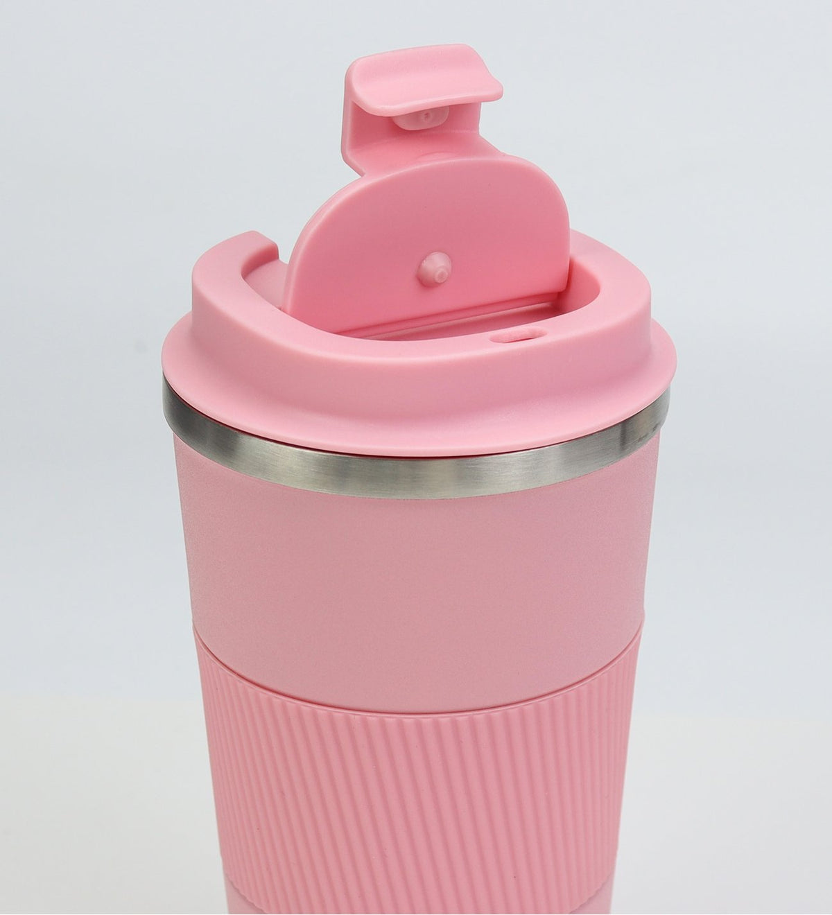 Silikonlu Pembe Termos