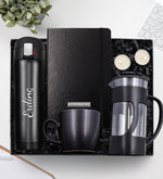 Kişiye Özel 500 ml. Kilitli Çelik Termos & French Press & Defter & Kupa & 2 Adet Mum