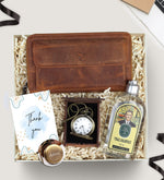 Köstekli Saat & Hakiki Deri Unisex Portföy Cüzdan & Tıraş Kolonyası Hediye Seti