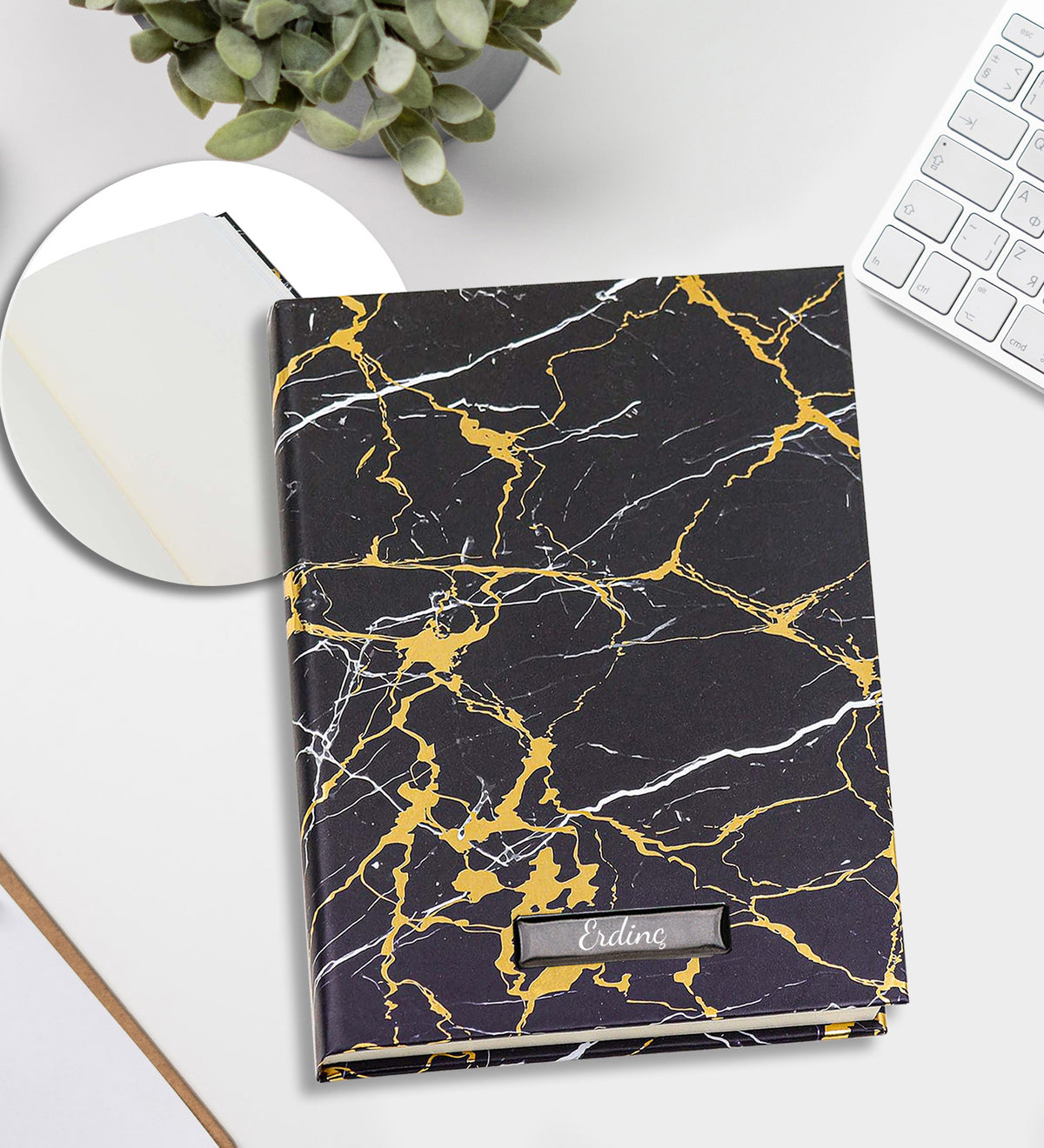 Selamlıque Türk Kahvesi & Defter & Kalem & Gold Mantar Masa Lambası & Kupa Premium Hediye Seti