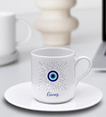 Kişiye Özel Fincan & Kutulu Mum & Türk Kahvesi Hediye Seti