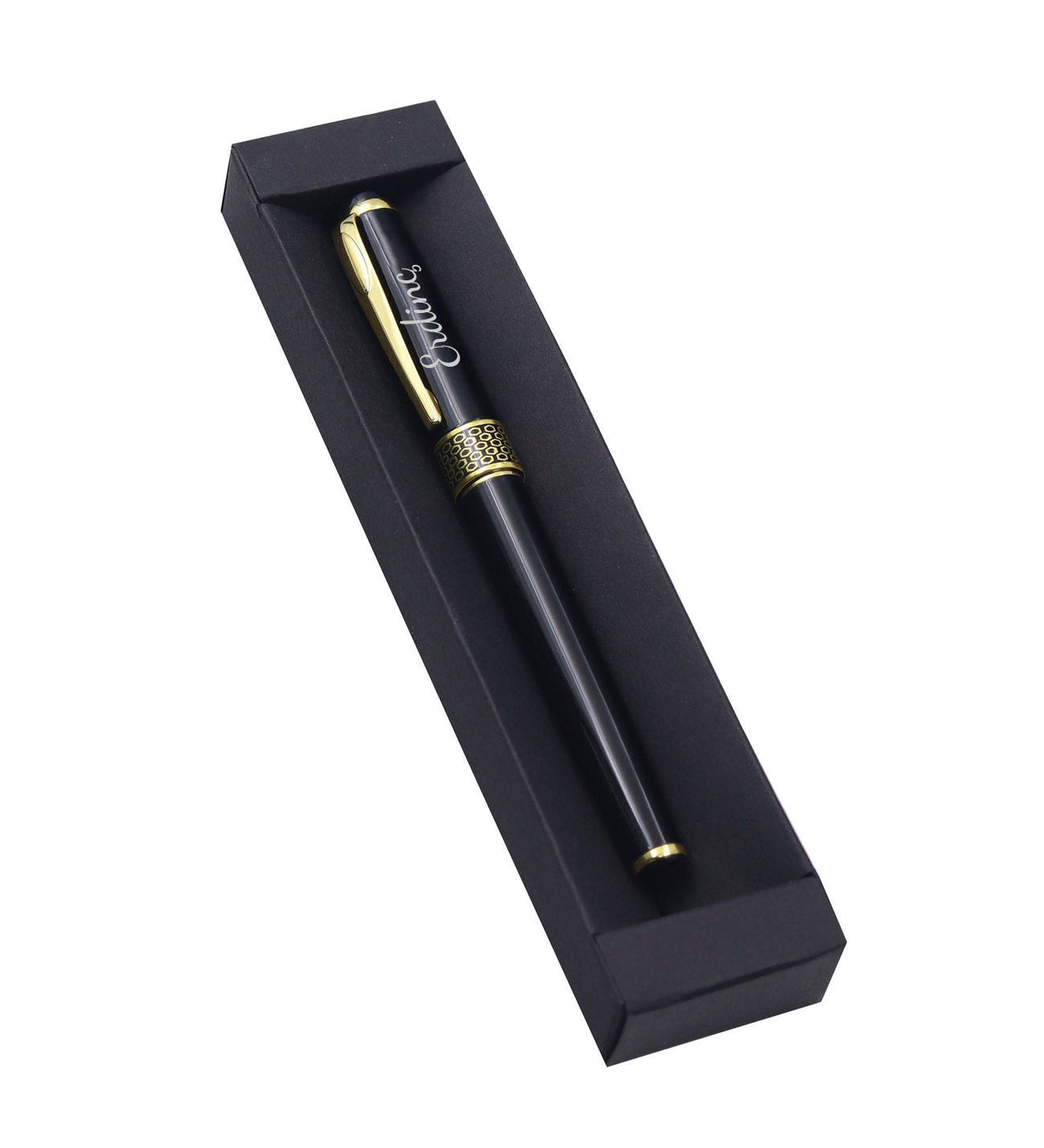 Gold Renk Petek Detaylı Dolma Kalemli Hediye Seti