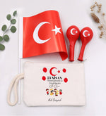 Kişiye Özel Bez Çanta & 2'li Balon &Türk Bayrağı 23 Nisan Hediye Seti