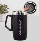 Kişiye Özel Kulplu 280 ML Çelik Termos & Siyah Cüzdan & Mat Roller Kalem & Spectrum Armani Tarzı Siyah Rose Renk Silikon Kordon Erkek Kol Saati Hediye Seti