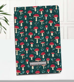 Mantar Desenli Defter & Gümüş Renk Detaylı Kırmızı Tükenmez Kalem & Derece Göstergeli Çift Cidarlı 300ml Cam Matara & Kırmızı Defter & Kırmızı Renk Detaylı Vintage Kupa