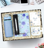 Tasarım Defter & Beyaz Tükenmez Kalem & T Kupa & Cam Matara Hediye Seti