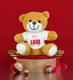 Kişiye Özel Peluş Ayıcık & Kişiye Özel Kırmızı Çerçeve & Siyah French Press & Kırmızı Kupa Hediye Seti