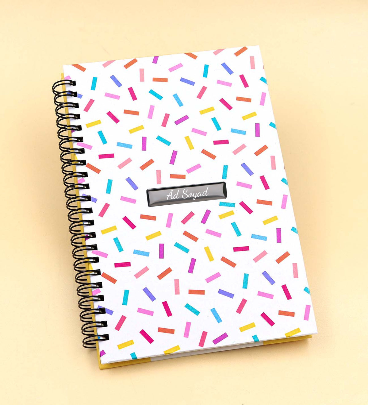 Kişiye Özel Pembe 500 ML Dereceli Termos & Konfeti Defter & Mor Dikişli Mini Not Defteri & Dondurma Fosforlu Kalem & Doğum Günü Yıldız Mum Hediye Seti