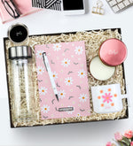 Papatya Tasarımlı Pembe Defter Hediye Seti