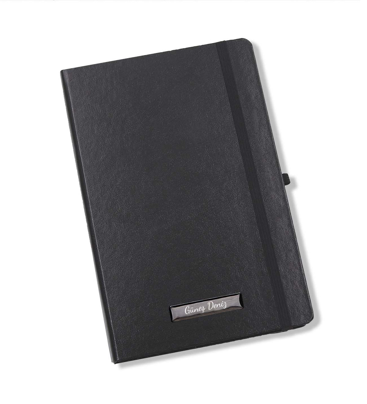 Kişiye Özel Siyah Defter Gümüş Renk Detaylı Siyah Tükenmez Kalem & Filtre Kahve & Siyah Kupa & Borosilikat Çift Cidarlı 300 ml Cam Demlik Matara