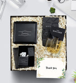 Kişiye Özel Siyah Renk Tabaka & Zippo Tarzı Çakmak & Avon Black Suede Erkek Parfüm Hediye Seti