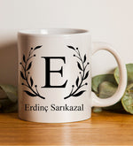 Kişiye Özel Suni Deri Cüzdan & Siyah Mat Kalem & Siyah Kemer & Siyah Defter & Siyah Tesbih & Harf Kupa Hediye Seti