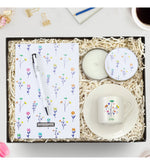 Kişiye Özel Tasarım Defter & Beyaz Metal Kutulu Mum & Fincan Hediye Seti