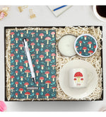 Kişiye Özel Tasarım Defter & Beyaz Metal Kutulu Mum & Fincan Hediye Seti