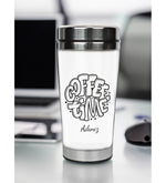 Çelik Termos & Mermer Desenli Defter & Kalem & Bardak Mum Hediye Seti