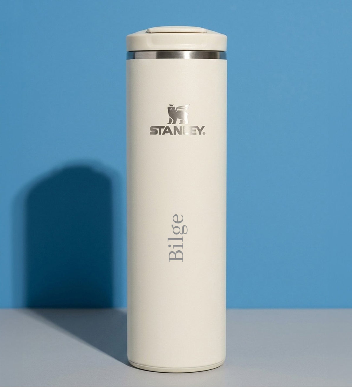 Kişiye Özel The Transit Fliptop Mug Stanley Termos 0.47 L Krem