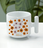 Kişiye Özel Turuncu Tasarım Defter & Gümüş Renk Detaylı Turuncu Tükenmez Kalem & T Kupa & Bambu Kapaklı Kavanozda Bitki Çayı & Çay Demleme Aparatı & Kraft Kutulu Mum Hediye Seti