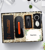 Alevsiz Elektronik Çakmak & Erkek Parfüm & Anahtarlık Erkeğe Hediye Seti