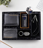 Elektronik Çakmak & Siyah Kartlık & Siyah Cüzdan & Anahtarlık & Siyah Tesbih Hediye Seti