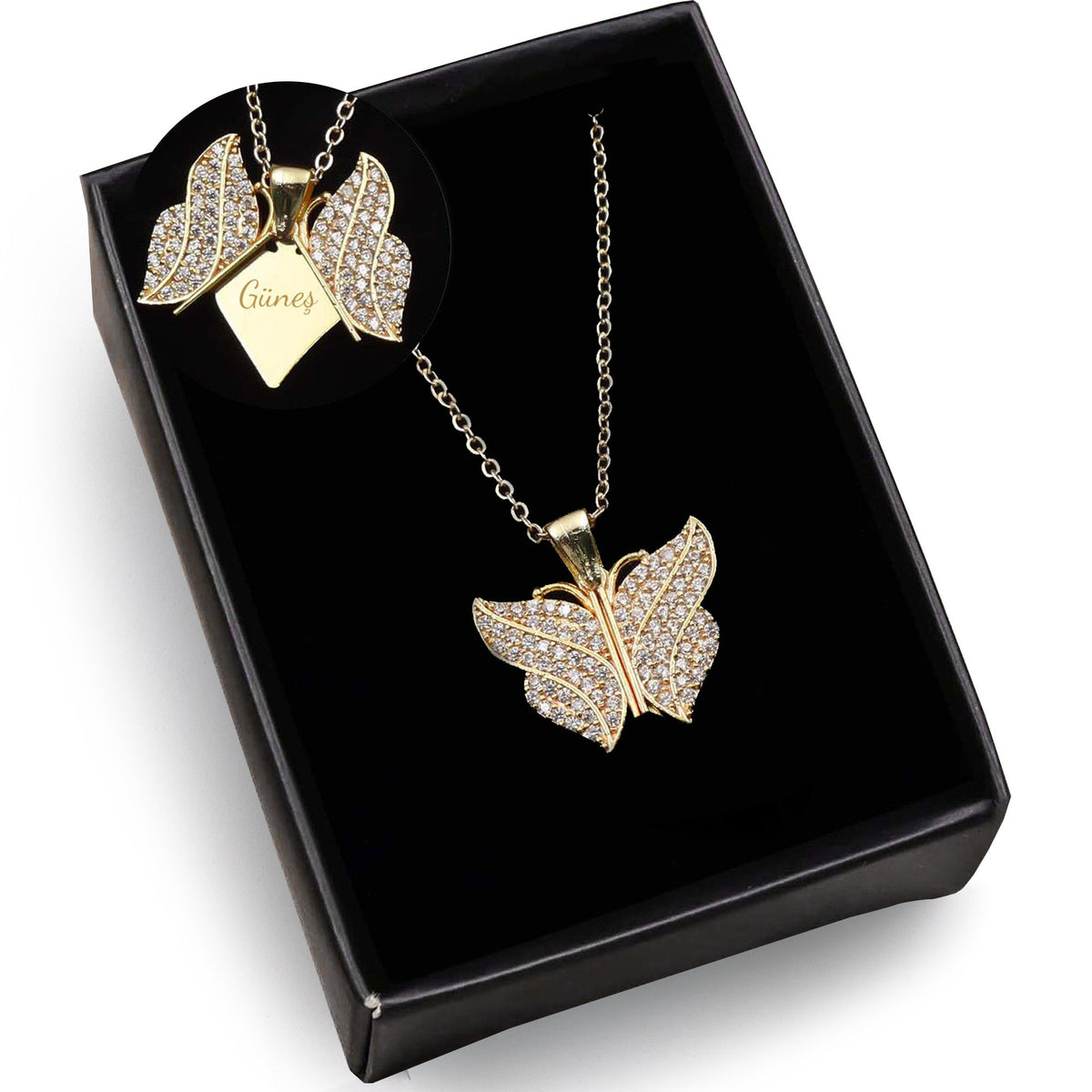 Kişiye Özel Kelebek Kanatlı Kolye