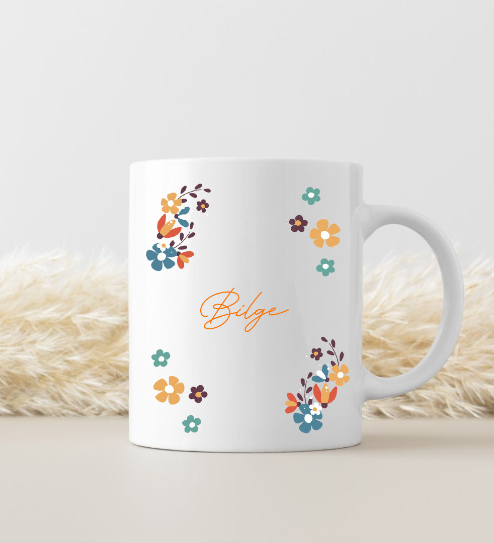 Kişiye Özel Çiçek Tasarımlı Kadınlar Günü Hediye Seti