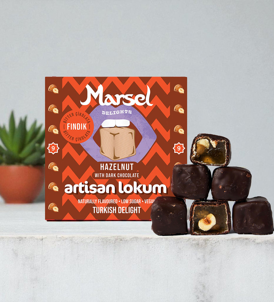 Marsel Bitter Çikolatalı Fındıklı Lokum