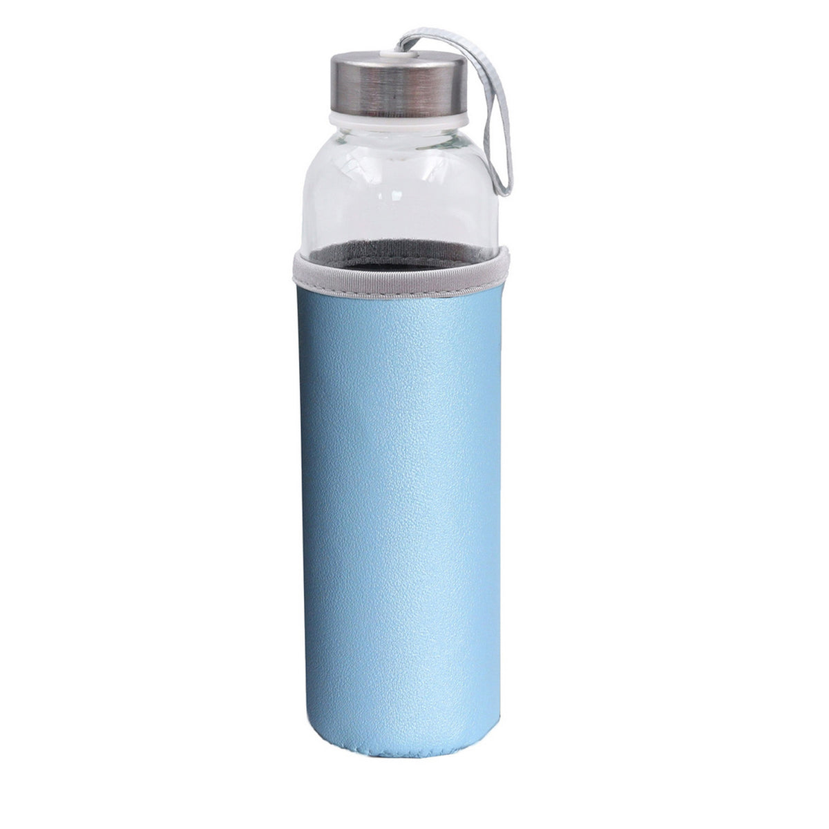 500ml Deri Kılıflı Su Matarası Mavi