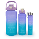 Mor 3'lü Kilitli Su Matarası