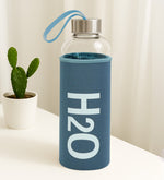 Mavi Bez Kılıflı 1000 ml Cam Matara