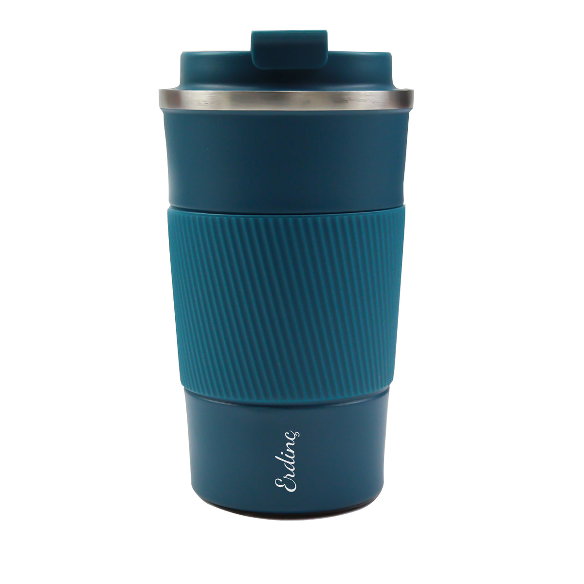 Silikonlu Mavi Termos