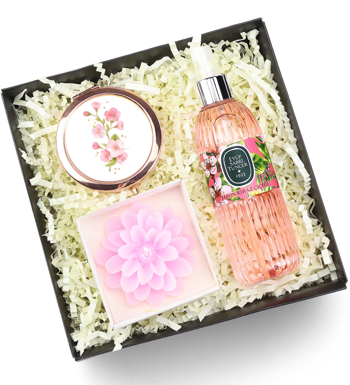 Eyüp Sabri Tuncer Sprey Kolonya & Lotus Mum & El Aynası Hediye Seti