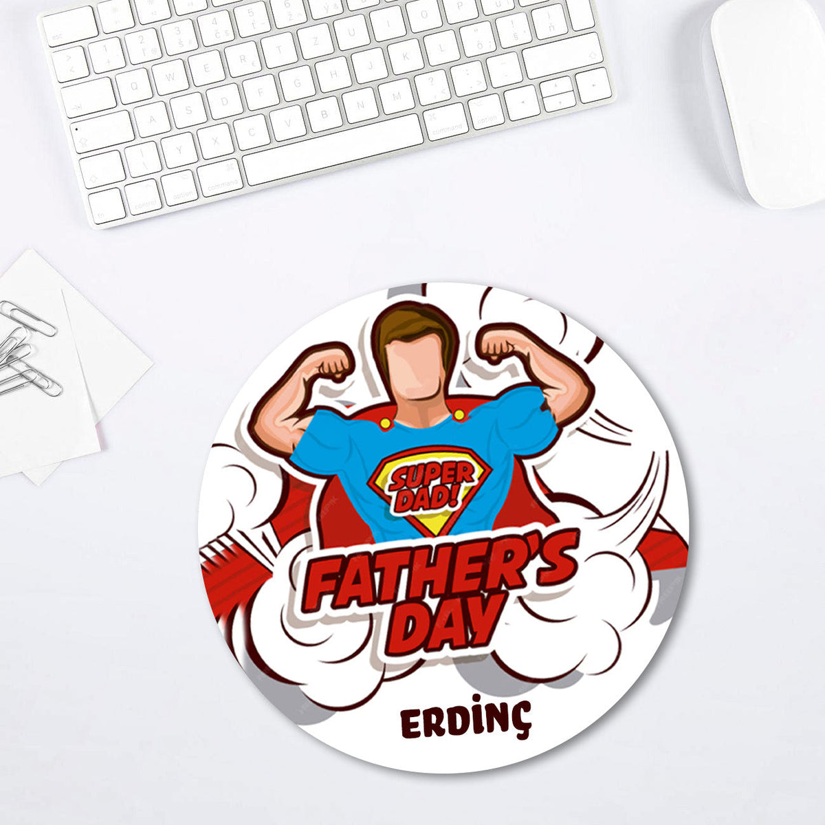 Kilitli Termos (İsimsiz) & Mousepad & Yumuşak Kapaklı Not Defteri & Siyah Kupa Babalar Günü Hediye Seti